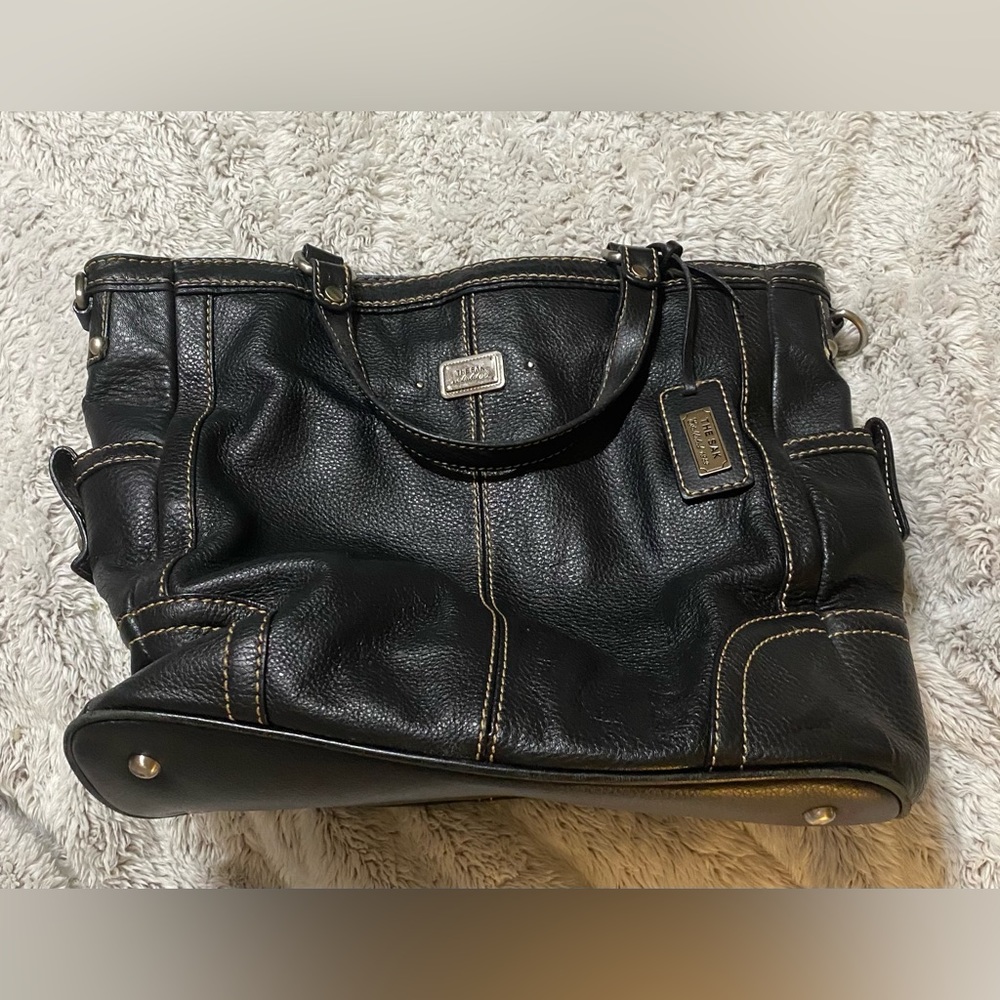 Vintage Sak Black Signature Leather Satchel Bag.12 Wide X 10.5 length Strap 5.5"